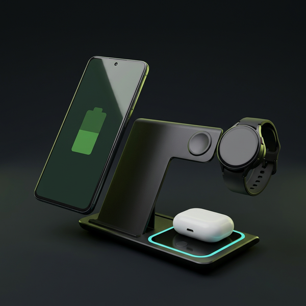 Cargador inalámbrico 3 en 1 para iPhone, Apple Watch y AirPods