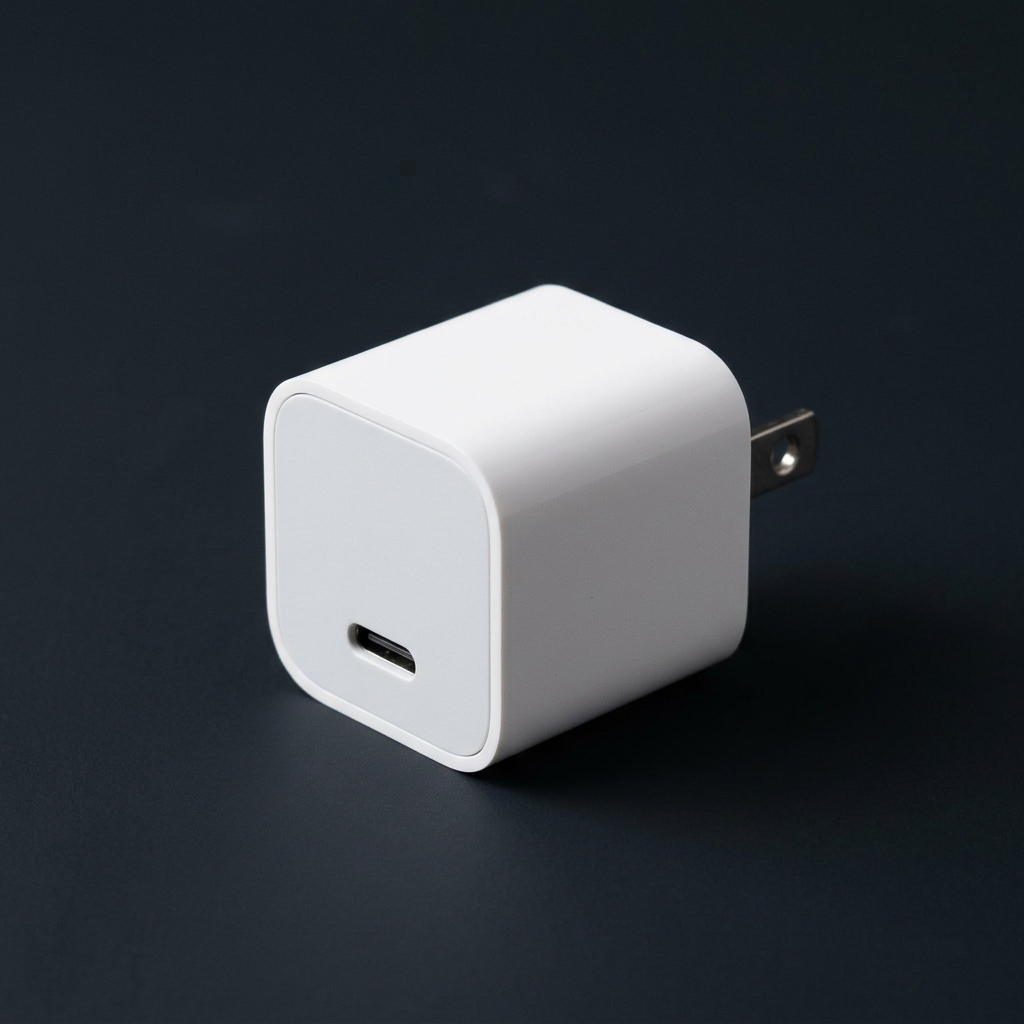 Cubo de carga USB-C de 20 W con enchufe de patas planas